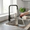 Pure.Sink Luxion Matt black square kitchen faucet with pull-out spout PLXSQUA-10